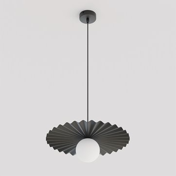 Lampa wisząca UMBRA 1 BLACK nowoczesna, czarna, metal, fala