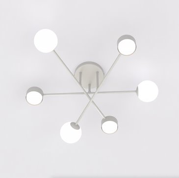 Lampa sufitowa HOLON 6 GRAY plafon, szara, metal