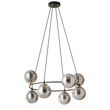 Lampa wisząca AZURA 8 BL GRAFIT wyjątkowa, nowoczesna, szkło