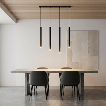 Lampa wisząca SELTER 4 BLACK nowoczesna, sople, czarna