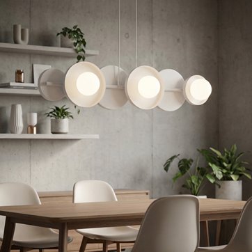 Lampa wisząca MODEL 6 BL WHITE loft, biała, metal