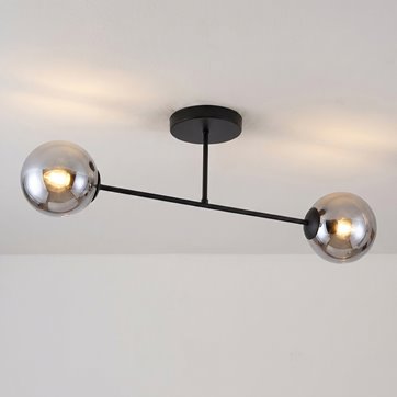 Lampa sufitowa ROMA 2 BL nowoczesna, klosz, czarno/grafitowa