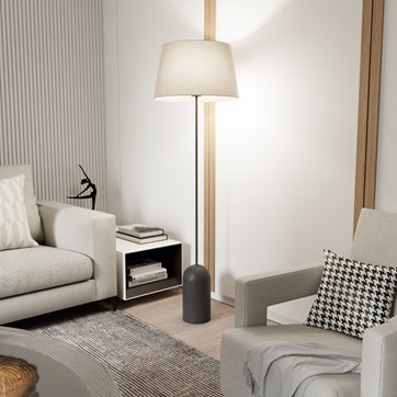 Lampa podłogowa PEARL LP1 BEIGE abażur, beż, klasyczna