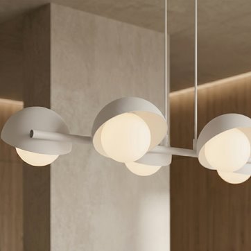 Lampa wisząca BOOM 6 WHITE nowoczesna, biała, metal