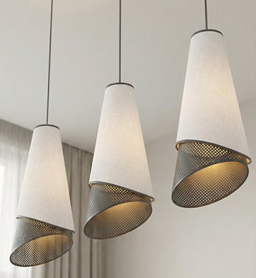 Lampa wisząca MODA 3 BL GRAY LOFT nowoczesna, szara, abażur