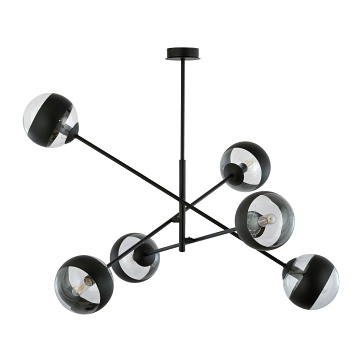 Żyrandol LINEAR 6 BLACK/STRIPE minimalistyczny, loft, czarny