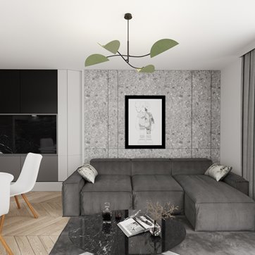 Lampa sufitowa LOTUS 4 BL GREEN abażury, czarna, zielona
