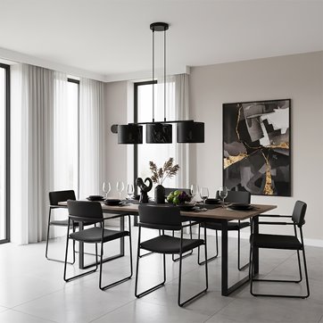 Lampa wisząca LUX 3 BLACK abażur, czarny