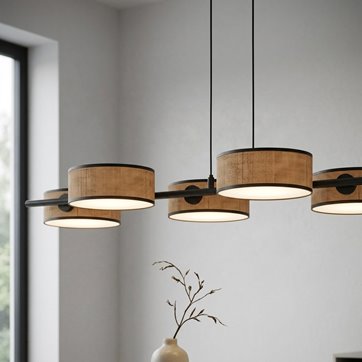 Lampa wisząca DRUMZ 6 BROWN nowoczesna, brązowa, abażury
