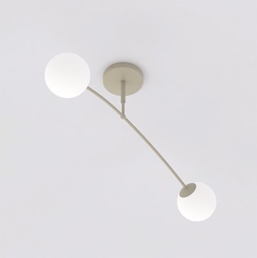 Lampa sufitowa PREGOS 2 MOKKA OPAL klasyczna, klosz, beżowa