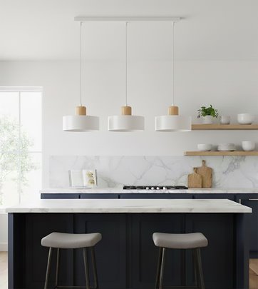 Lampa wisząca TORIN 3 WHITE skandynawska, regulowana, biała