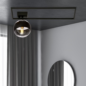 Lampa sufitowa IMAGO 1A BLACK/STRIPE loft, klosz, czarna