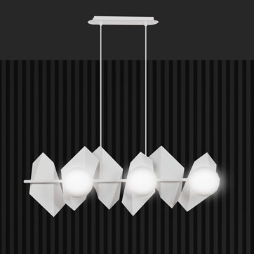 Lampa wisząca DRIFTON 6 WHITE nowoczesna, klosz, biała