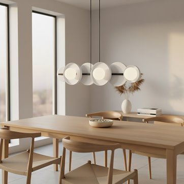 Lampa wisząca MODEL 6 BL WHITE loft, biała, metal