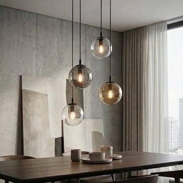 Lampa wisząca COSMO 4 BL PREMIUM MIX loft, klosze kolor mix