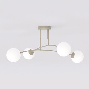 Lampa sufitowa PREGOS 4 MOKKA OPAL klasyczna, klosz, beżowa