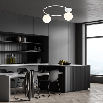 Lampa sufitowa SOPRA 2 WH OPAL plafon klosze kule, biała