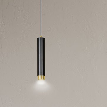 Lampa wisząca KIBO 1 BL/GOLD nowoczesna, tuby, biały, złoty