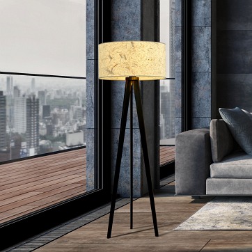 Lampa podłogowa ASTON LP1 CORK wyjątkowa, duży abażur, korek