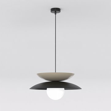 Lampa wisząca NAGOYA 1 BL MOKKA loft, japandi, czarna, metal