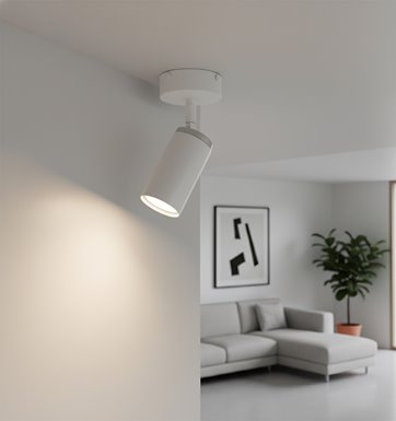Lampa sufitowa HERA 1 WHITE tuby metal spot biała