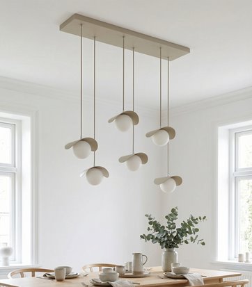 Lampa wisząca RITUAL 6 MOKKA nowoczesna, beżowa, metal