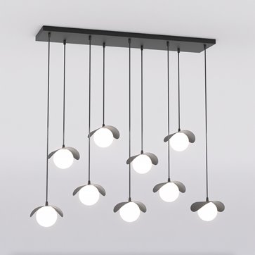 Lampa wisząca RITUAL 9 BLACK nowoczesna, czarna, metal
