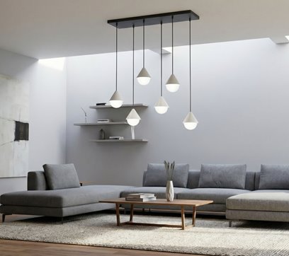 Lampa wisząca GIRO 6 BL WHITE nowoczesna, czarna biała metal