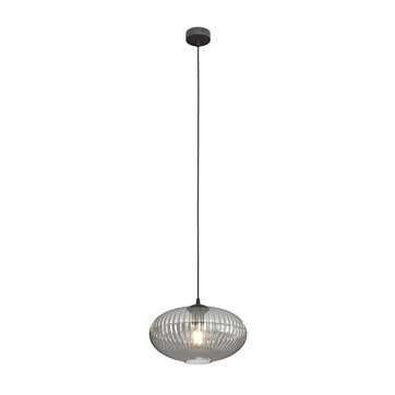 Lampa wisząca COCO 1 BL GRAFIT, duży klosz, grafit, czarna