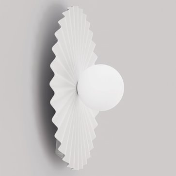 Kinkiet UMBRA L K1 WHITE OPAL nowoczesny, biały, metal, fala