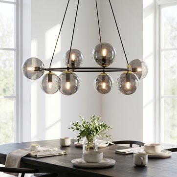 Lampa wisząca AZURA 8 BL GRAFIT wyjątkowa, nowoczesna, szkło