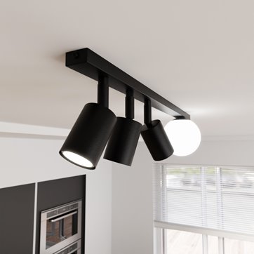 Lampa sufitowa BASTER 4 BLACK nowoczesna, minimalistyczna