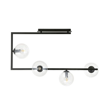 Lampa sufitowa SOMA 4 BL TRANSPARENT nowoczesna, klosze