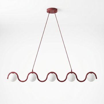 Lampa wisząca SINUS 5 BURGUNDY OPAL nowoczesna, metal