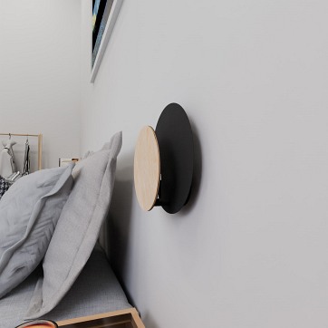 Kinkiet ZITA K1 BLACK skandynawski, drewno, czarny