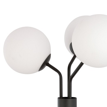 Lampa podłogowa NOVA LP3 BL/OPAL klosze kule czarna/biała