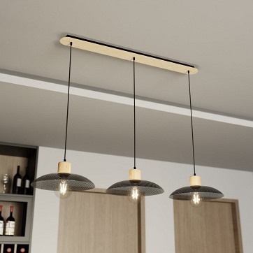 Lampa wisząca KOBE 3 BLACK unikatowy, japandi, skandynawski