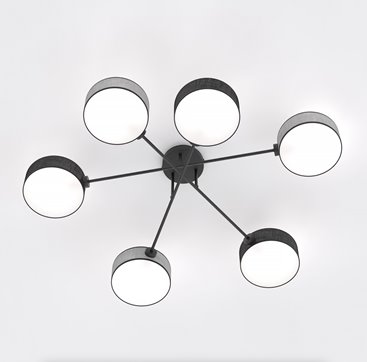 Lampa sufitowa MAGA 6 MIX2 plafon, szara, abażur