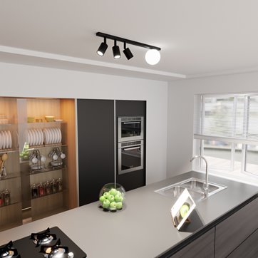 Lampa sufitowa BASTER 4 BLACK nowoczesna, minimalistyczna