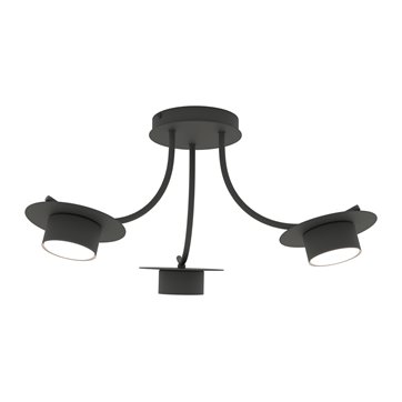 Lampa sufitowa ENSO 3 BL BLACK plafon, czarna, metal, loft