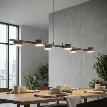 Lampa wisząca SORA 6 BL BLACK loft, czarna, metal