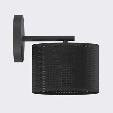 Kinkiet LUX K1 BLACK klasyczny, abażur, czarny