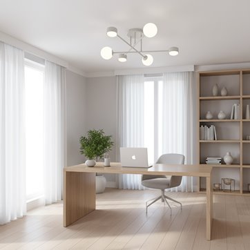 Lampa sufitowa HOLON 6 WHITE plafon, biała, metal