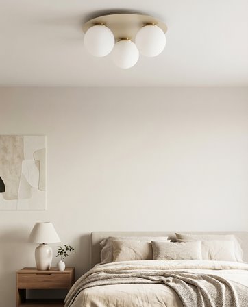 Lampa sufitowa SOLAR 3 MOKKA OPAL nowoczesna, beżowa, biała