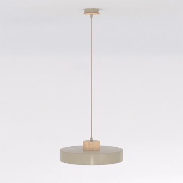 Lampa wisząca KIVI 1L MOKKA nowoczesna, beżowa, metal drewno
