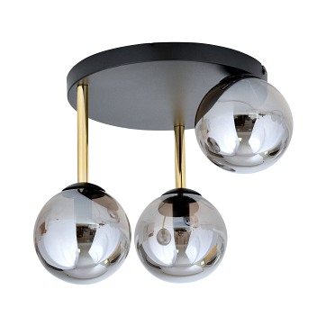 Lampa sufitowa DOLCE 3 BL GRAFIT plafon czarny/złoty/grafit
