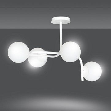 Lampa sufitowa KALF 4A WHITE klasyczna, klosz, biała