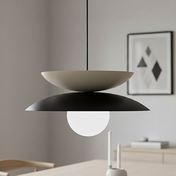 Lampa wisząca NAGOYA 1 BL MOKKA loft, japandi, czarna, metal