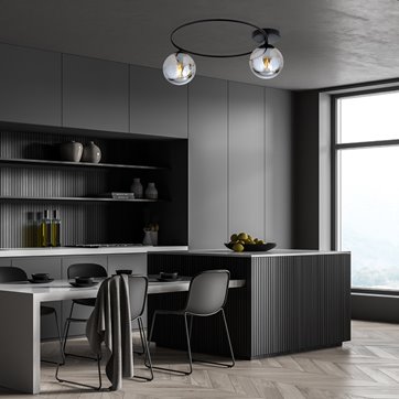 Lampa sufitowa SOPRA 2 BL GRAFIT plafon klosze czarna/grafit