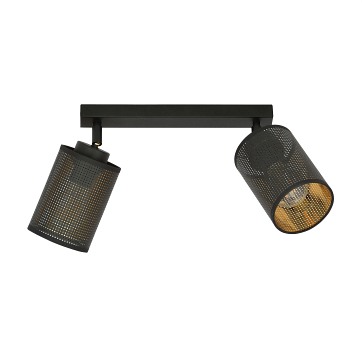 Lampa sufitowa BRONX 2 BLACK nowoczesna, abażur czarno/złoty
